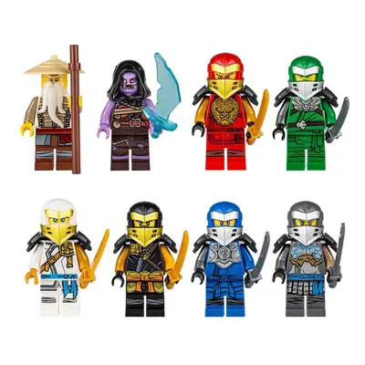 (Series C) 16PCS Gold Ninja Building Blocks Figure Puzzle Assembling Toy Fit Lego