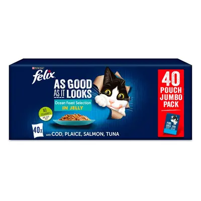 Felix As Good As It Looks Ocean Feasts Cat Food g (Pack of 40)