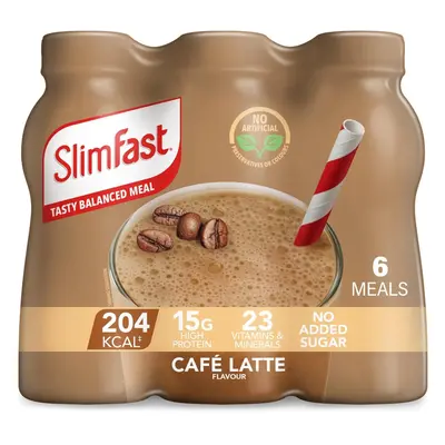 (SlimFast Ready To Drink Shake, Cafe Latte Flavour, ml (Pack of 6)) SlimFast Ready To Drink Shak