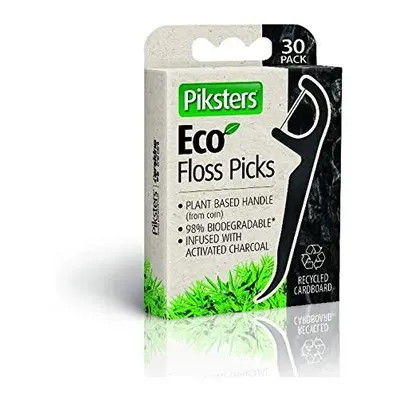 Piksters Eco Charcoal Floss Picks - Pack of