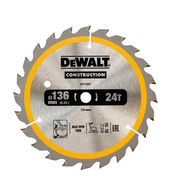 DeWalt DT1947-QZ Construction Trim Saw Blade x 10mm x 24T