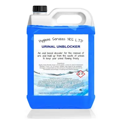 5L URINAL Descaler Cleaner URIC ACID scale limescale BLUE Unblocker