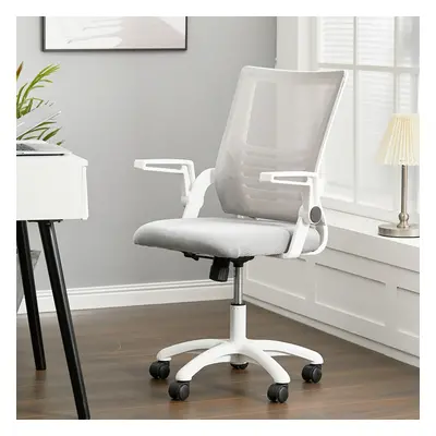 (Grey + White) Office Desk Mesh Swivel Chair Computer Ergonomic Chair