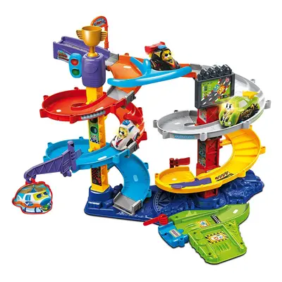 VTech Toot-Toot Drivers Twist & Race Tower, Racing Cars Car Tracks for Kids Lights and Sounds, M