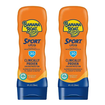 Banana Boat Water Resistant Sport Performance Broad Spectrum SPF Sunscreen Lotion Swim Splash Sp