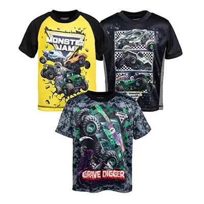 Monster Jam Megalodon El Toro Loco grave Digger Little Boys Pack Athletic T-Shirts BlackYellow