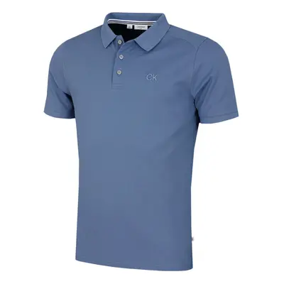 (XXL, Denim Blue) Calvin Klein Mens North Coast Moisture Wicking Polo Shirt