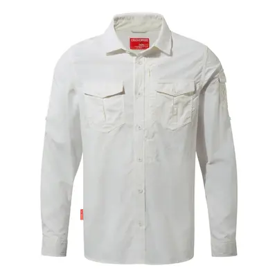 (M, Optic White) Craghoppers Mens NosiLife Adventure II Long Sleeved Shirt