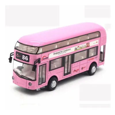 (Pink) Sound Light Double-Decker Tour London Bus Car Toy