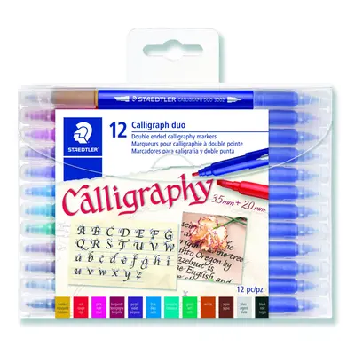 STAEDTLER double ended calligraphy markers calligraph duo for narrow