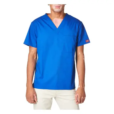 Dickies Mens Big and Tall Signature V-Neck Scrubs Shirt Royal XXX-La