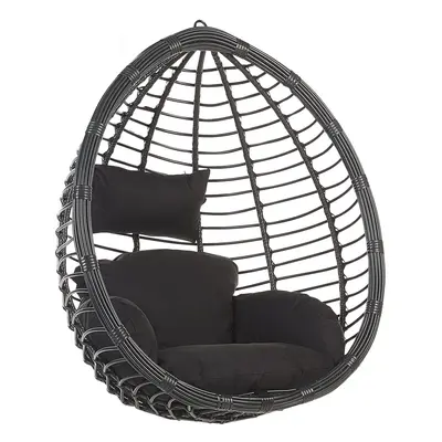 Hanging Chair PE Rattan Black TOLLO