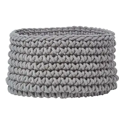 (Dark Grey) Cotton Knitted Round Storage Basket, x cm