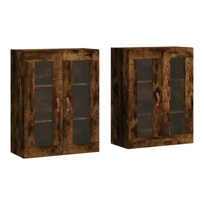 vidaXL Wall Mounted Cabinets Bathroom Cabinet pcs Smoked Oak Engineered Wood