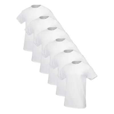 Fruit of the Loom Men's Tag-Free Cotton Undershirts Tall Man-Crew-6 Pack White Large