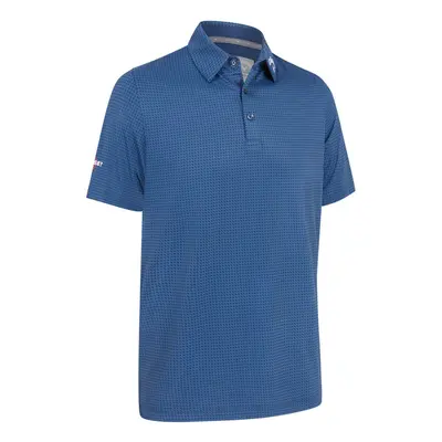 (M, Peacoat) Callaway Golf Mens Odyssey Print Moisture Wicking Stretch Golf Polo Shirt