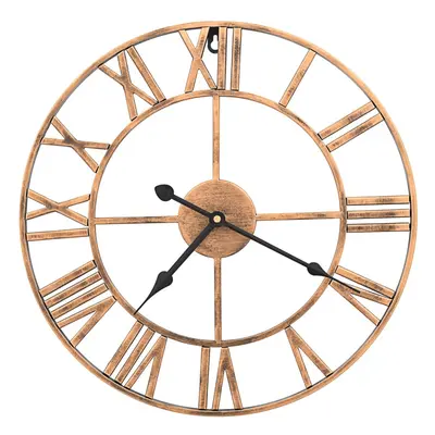 vidaXL Wall Clock Metal 40cm Golden Round Decorative Wall Clock Analog Clock