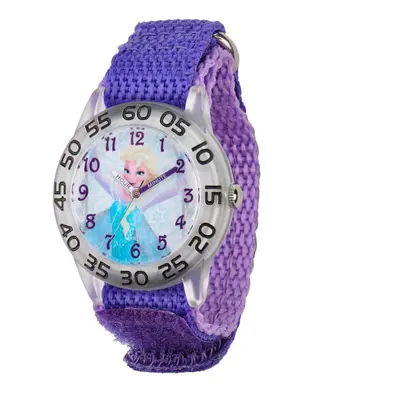 Disney Frozen Kids' Plastic Time Teacher Analog Quartz Nylon Strap Wat