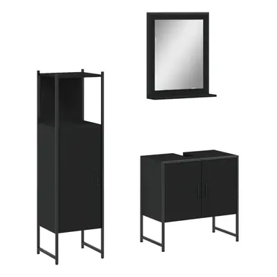 (black) vidaXL Bathroom Cabinet Set Piece Sink Cabinet Grey Sonoma Engineered Wood