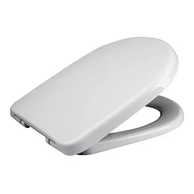 Euroshowers Toilet Seat Close Coupled Elongated D Shape One Button Quick ReleaseÂ Â White