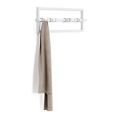 Wall Mounted Modern, Sleek, Space-Saving Hanger with Retractable Hooks to Hang Coats, Scarves, P