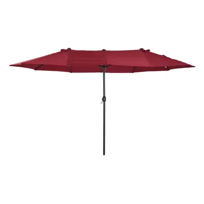 Outsunny 4.6M Garden Patio Umbrella Canopy Parasol Sun Shade w/o Base Wine Red