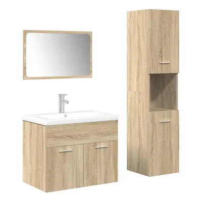 (sonoma oak, x 38.5 x cm) vidaXL Piece Bathroom Furniture Set Concrete Grey Engineered Wood