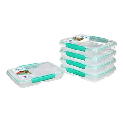 Sistema TO GO Multi Split Meal & Food Prep Containers | with Dividers & Clips | 820ml | BPA-Free