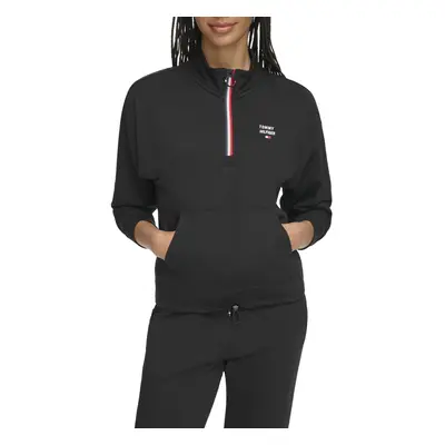 Tommy Hilfiger Women's Soft French Terry Quarter Zip Black