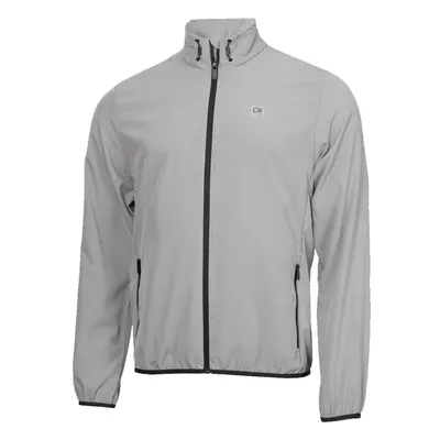 (M, Silver) Calvin Klein Mens Motion Full Zip Lightweight Windbreaker Golf Jacket