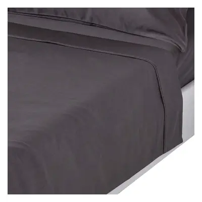 (Double, Charcoal Grey) Thread Count Egyptian Cotton Flat Sheet Luxury Bed Sheet