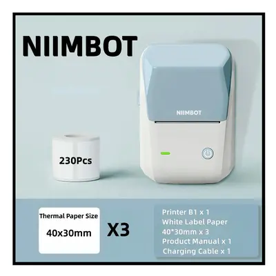 (Be 40x30 Rolls) Niimbot B1 Label Printer Portable Handheld Thermal Printer Mini Barcode QR Code