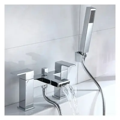 Gemini Waterfall Bathroom Tap Bath Shower Mixer Chrome Modern Design Solid Brass