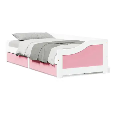 vidaXL Day Bed with Drawers without Mattress IRUN White&Pink 90x200 cm