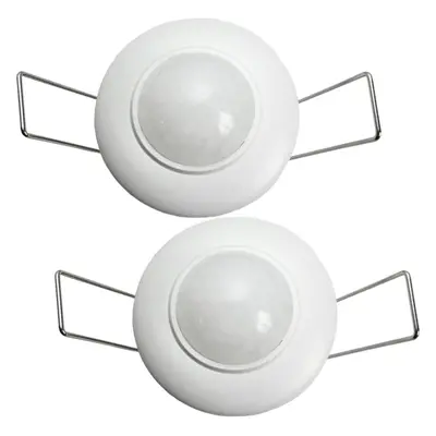 2x Mini Adjustable PIR Occupancy Sensor Auto Timer Reset Ceiling Light Switch