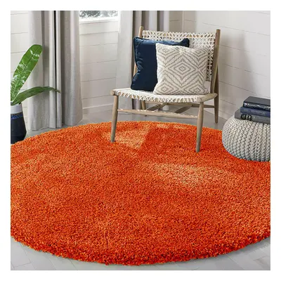 (Orange Shaggy Rugs) Circle Round Shaggy Rugs Large Living Room Fluffy Mats