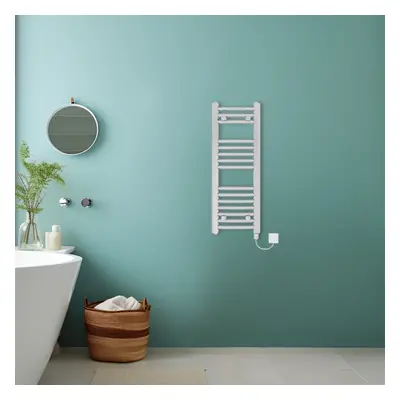 (Chrome, 800x300mm) Bathroom Curved Prefilled Electric Heated Towel Rail Ladder Warmer Radiator