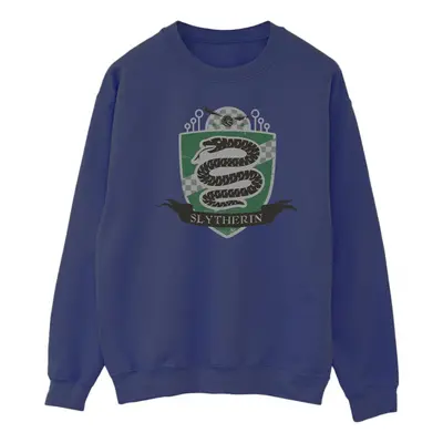 (4XL, Navy Blue) Harry Potter Mens Slytherin Chest Badge Sweatshirt