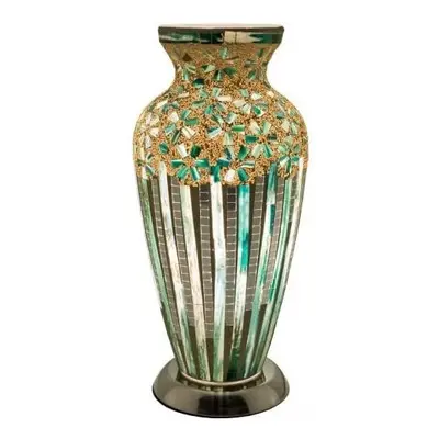 Mosaic Glass Vase Lamp - Green Art Deco - LM73GD