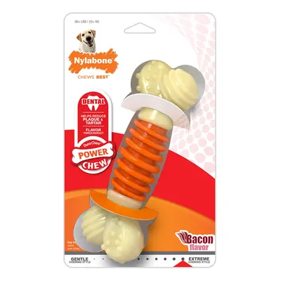 Nylabone PRO Action Power Chew Durable Dental Chew Toy for Dogs Bacon Flavor Large/Giant (1 Coun