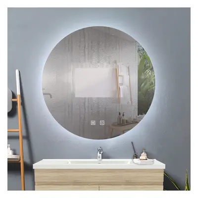 (1000*1000mm) Round Dimming 3Colors LED Bathroom Mirror,Anti-fog