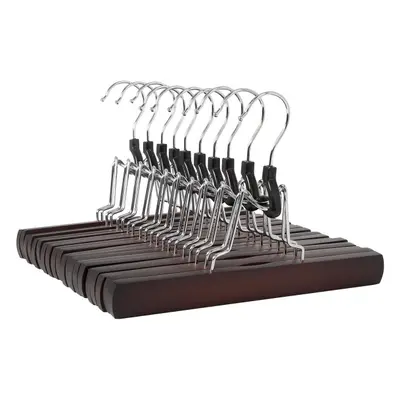 Amazon Basics Wooden Pants Hangers Cherry 10Pack