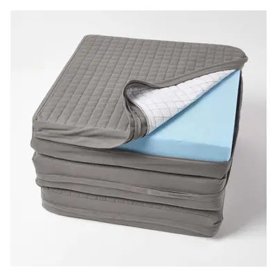 (Charcoal Grey, x x cm) Quilted Orthopaedic Booster Cushion Cover