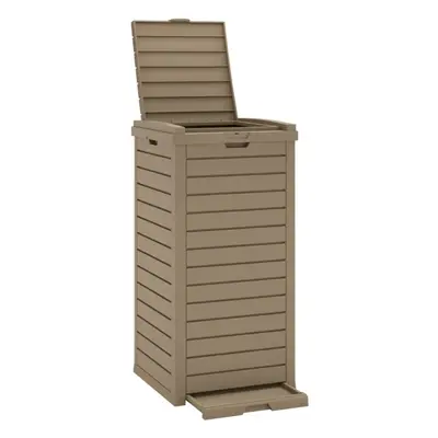 (brown) vidaXL Outdoor Garbage Bin Garbage Box Trash Can Patio Trash Bin Polypropylene