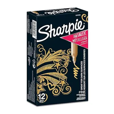 Sharpie Metallic Permanent Markers | Fine Point | Gold | Count