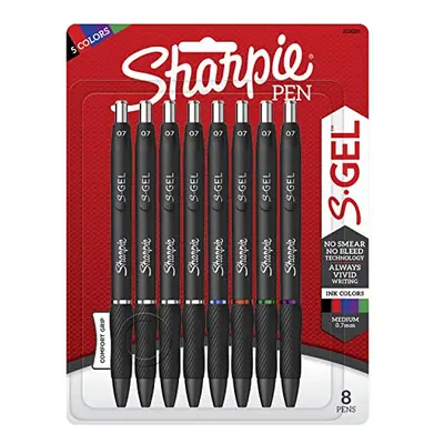 Sharpie S-Gel, Gel Pens, Medium Point (0.7mm), Assorted Colors, Count