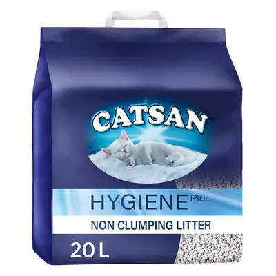 Catsan Hygiene Plus Cat Litter, with White Hygiene Granules, L