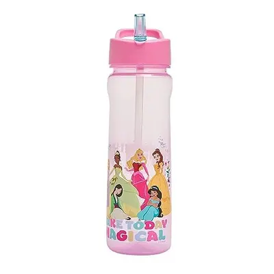 Princess Rainbow Water Bottle with Straw â Reusable Kids 600ml PP â Pink â Official Mercha