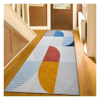 (80x300 cm, KIRA- PRINTED RUG) Modern Non-Slip Rugs Printed Geometric Carpet Mat