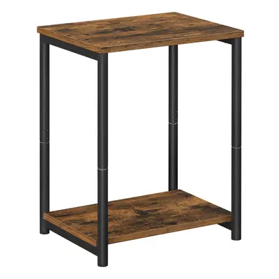 VASAGLE Side Table, Bedside Table, End Table with Storage Shelf, Steel Frame, for Living Room, S